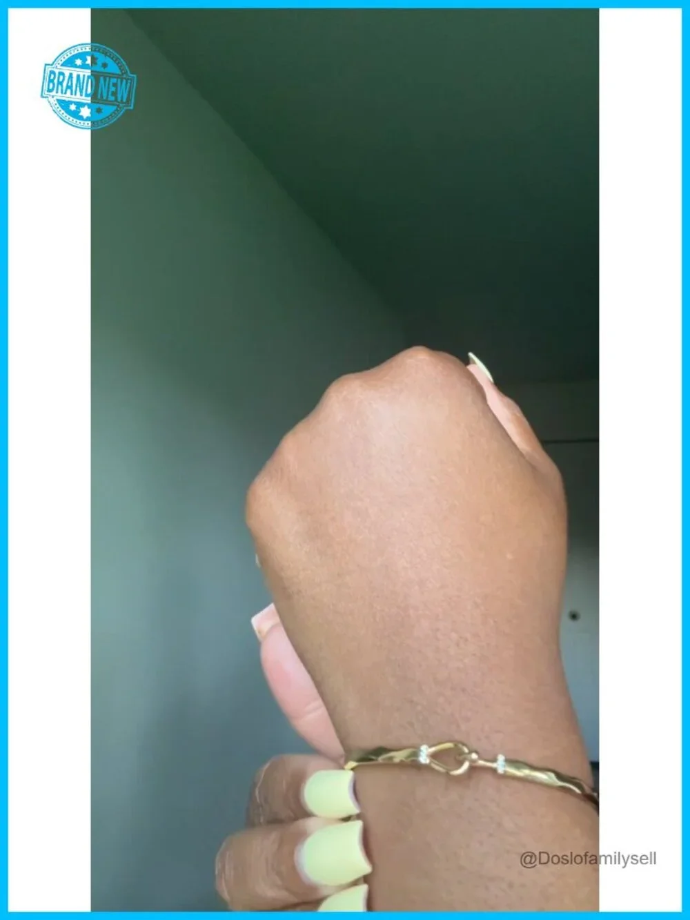 Faceted Hook Tension Cuff Bracelet Brass